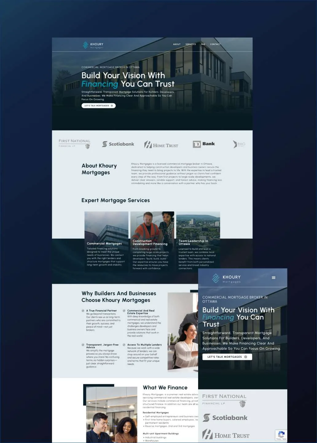 Winnipeg website design mockup for a custom real estate website